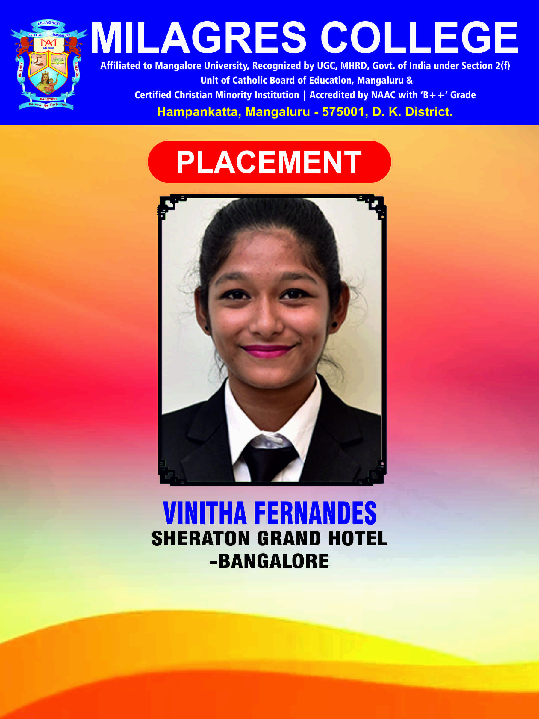 Successfully placed student